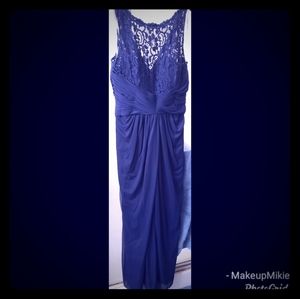 David's Bridal Bridesmaid Long Navy Blue Dress